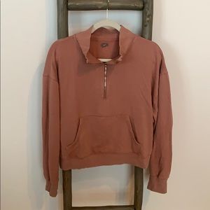 Pink mauve quarter zip pull over